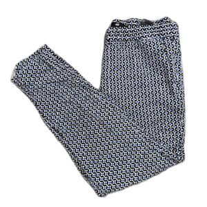 H&M Geometric Print Slim Fit Pants Size 6 Stretch Casual Work